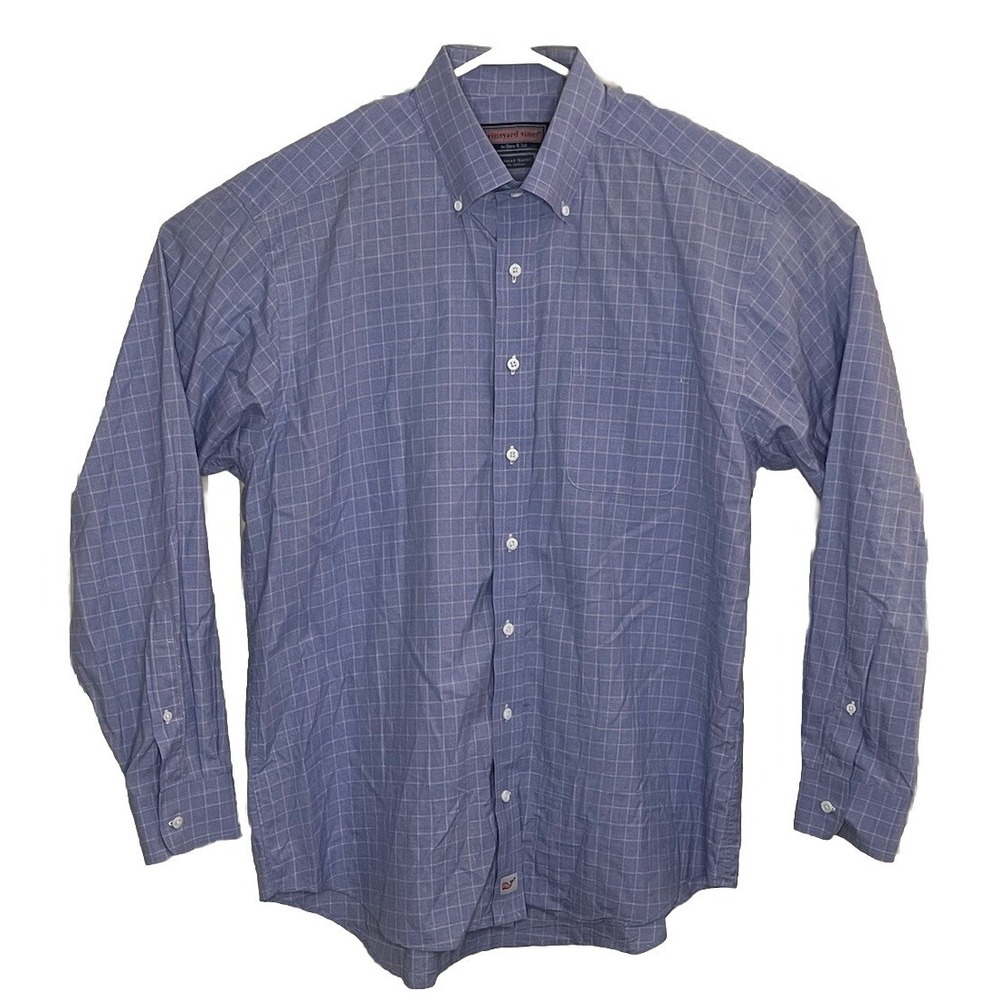 Vineyard Vines Shep & Ian Murray Purple Pink Plaid Long Sleeve Button Up Shirt L
